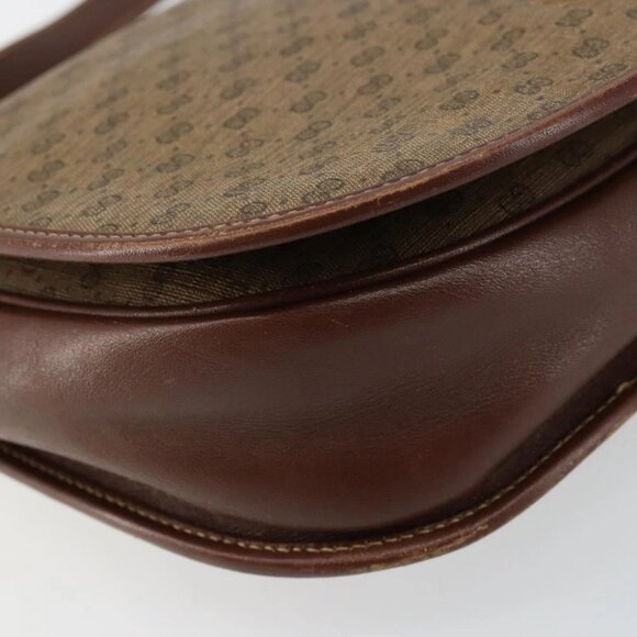 GUCCI Micro GG Supreme Shoulder Bag PVC Brown Gold - Picture 9 of 16